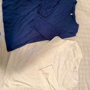 Blue and White Long Sleeve Shirts